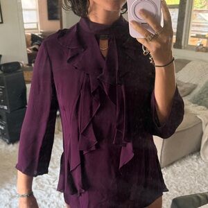 Chic Plum Ruffle Top